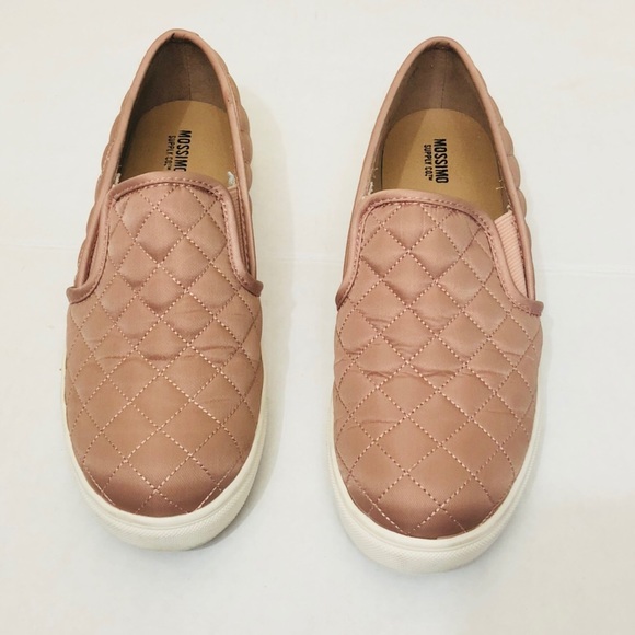 pink quilted slip on shoes